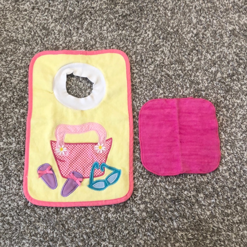 Beach Baby Bib and Washcloth Set
